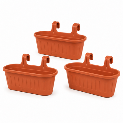 Jardinera Balcón Doble Terracota