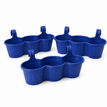 Jardinera Balcón Triple Azul