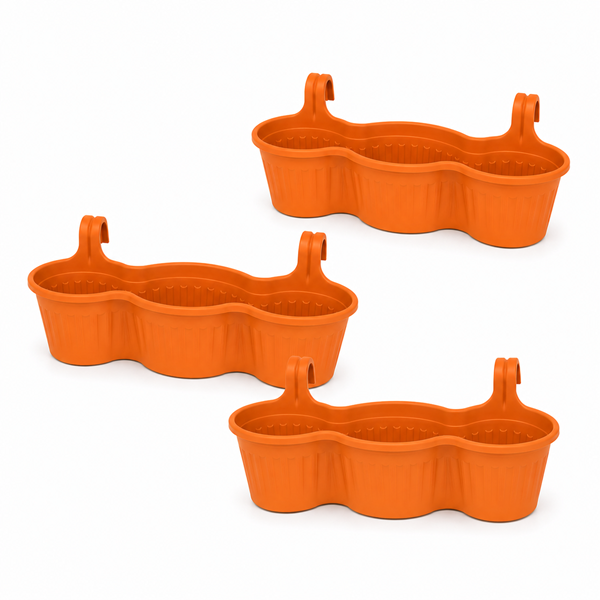 Jardinera Balcón Triple Naranja