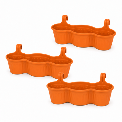 Jardinera Balcón Triple Naranja