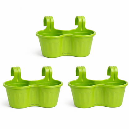 Jardinera Balcón Doble Curva Verde Lima