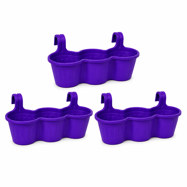 Jardinera Balcón Triple Morada
