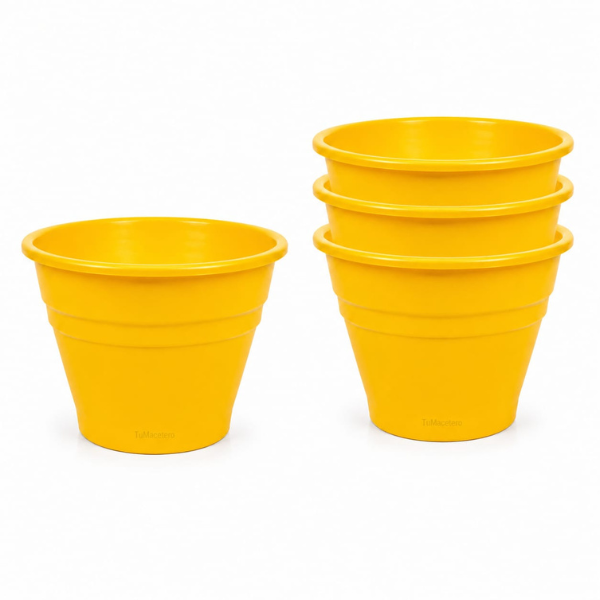 Macetero Plástico Redondo ARI Amarillo