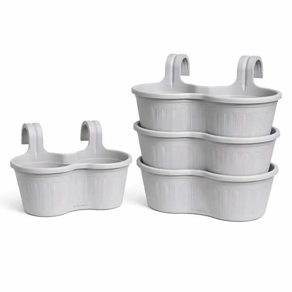 Jardinera Balcón Doble Curva Gris Perla