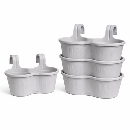 Jardinera Balcón Doble Curva Gris Perla