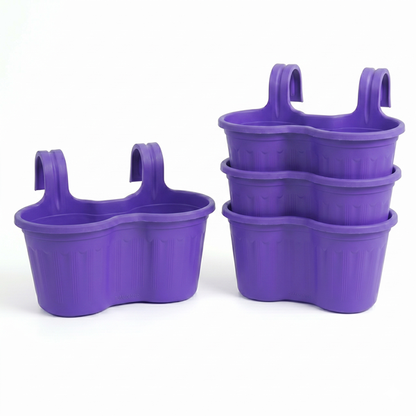 Jardinera Balcón Doble Curva Morada