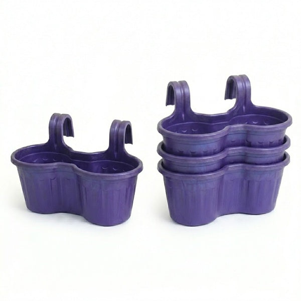 Jardinera Balcón Doble Curva Morada Metalizada