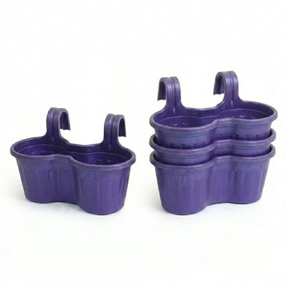 Jardinera Balcón Doble Curva Morada Metalizada