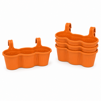 Jardinera Balcón Triple Naranja
