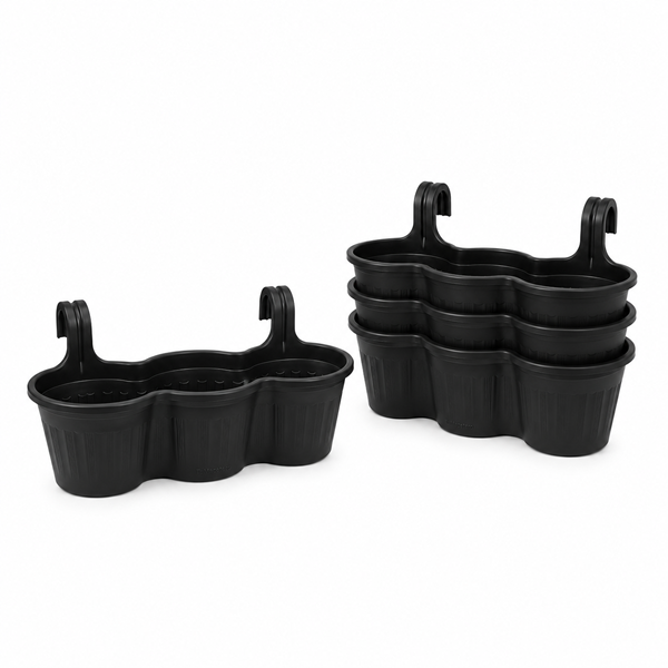 Jardinera Balcón Triple Negra