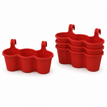 Jardinera Balcón Triple Roja