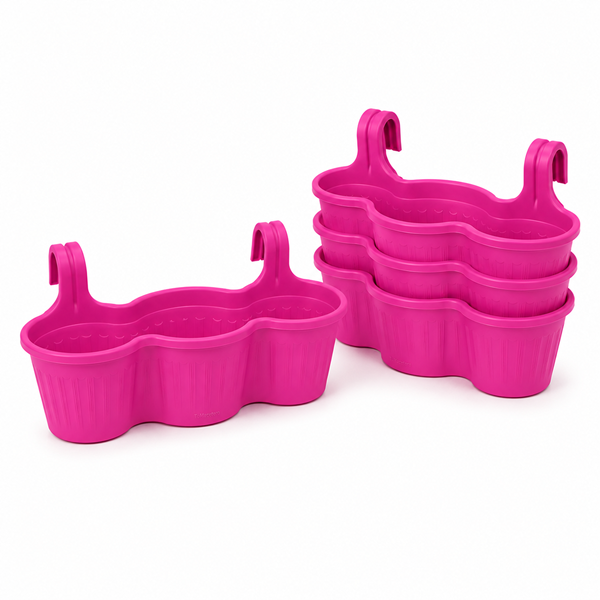 Jardinera Balcón Triple Rosa