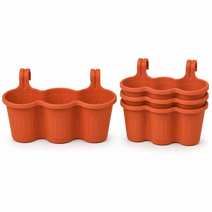 Jardinera Balcón Triple Terracota