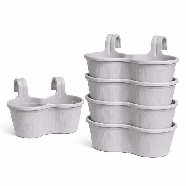 Jardinera Balcón Doble Curva Gris Perla