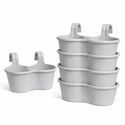 Jardinera Balcón Doble Curva Gris Perla