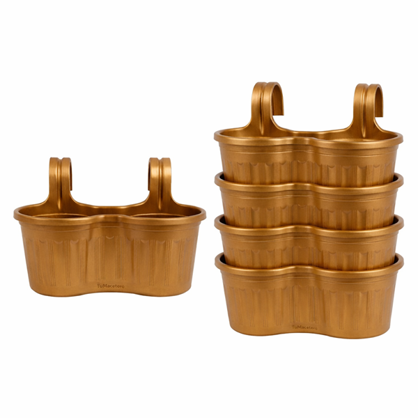 Jardinera Balcón Doble Curva Dorado Oscuro