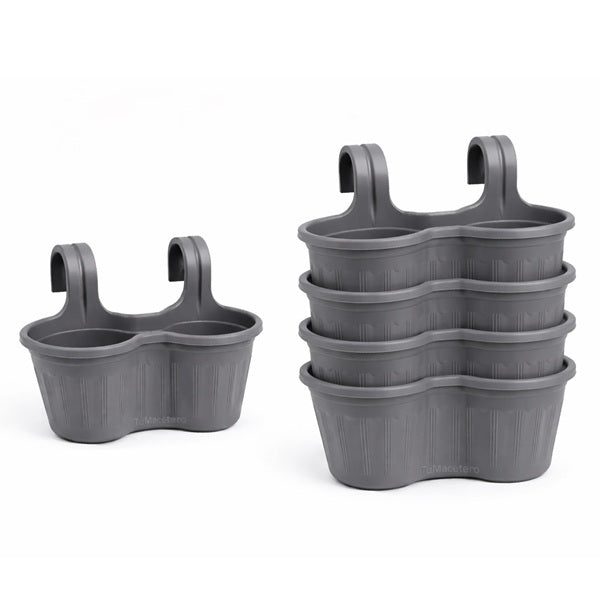Jardinera Balcón Doble Curva Gris