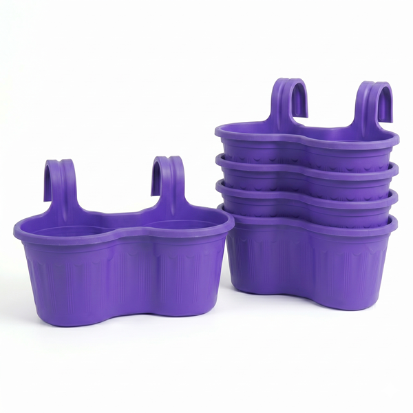 Jardinera Balcón Doble Curva Morada