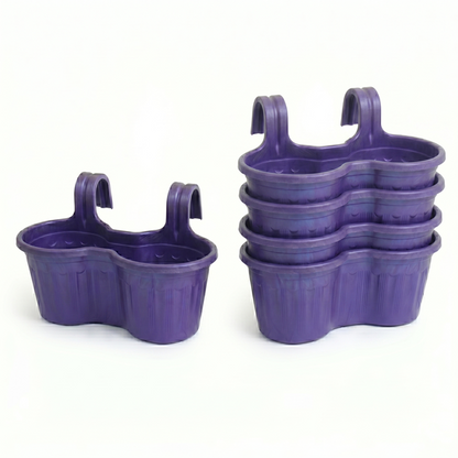 Jardinera Balcón Doble Curva Morada Metalizada