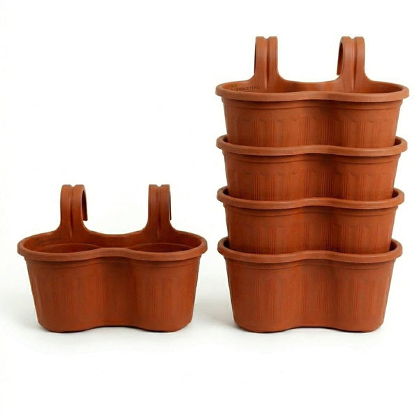 Jardinera Balcón Doble Curva Terracota