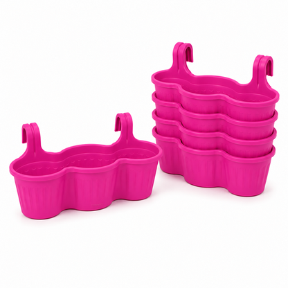 Jardinera Balcón Triple Rosa