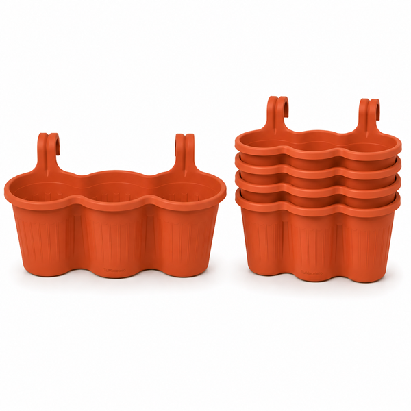 Jardinera Balcón Triple Terracota