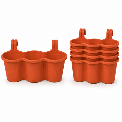 Jardinera Balcón Triple Terracota