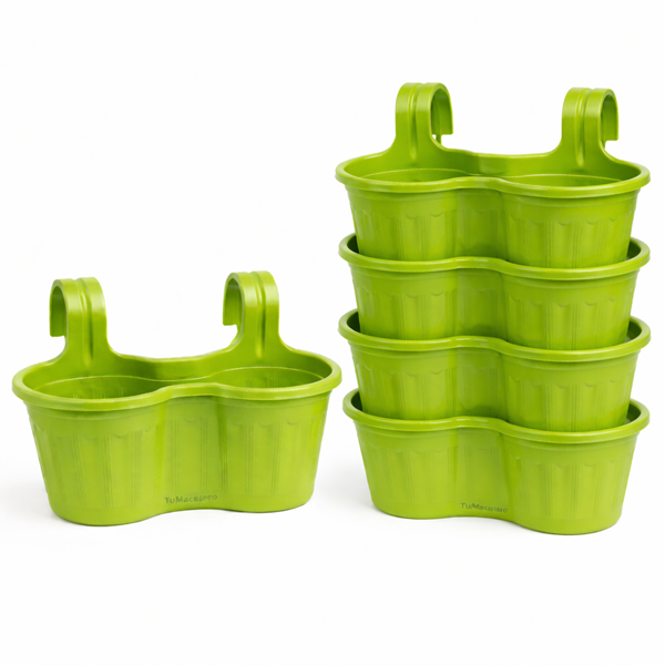 Jardinera Balcón Doble Curva Verde Lima