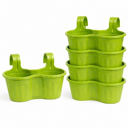 Jardinera Balcón Doble Curva Verde Lima