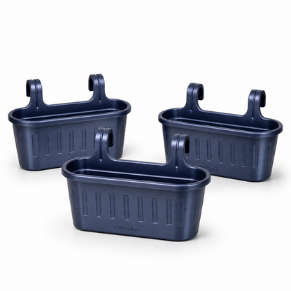 Jardinera Balcón Doble Azul Metalizado