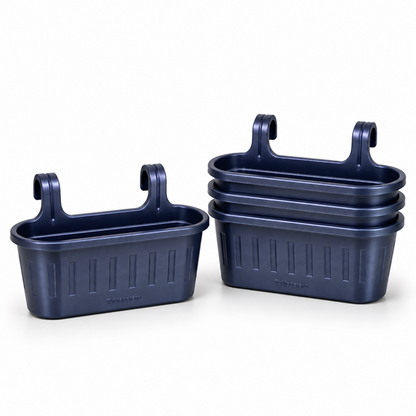 Jardinera Balcón Doble Azul Metalizado