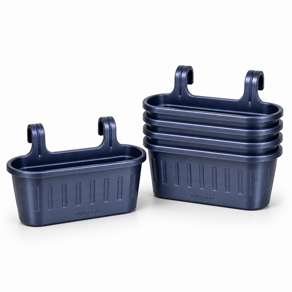 Jardinera Balcón Doble Azul Metalizado