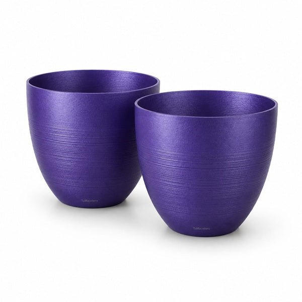 Macetero Colonial Morado Metalizado