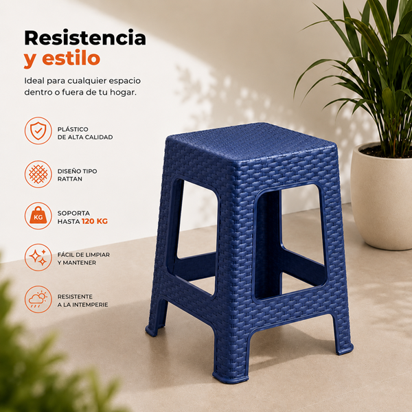 Piso Ratán Azul Metalizado