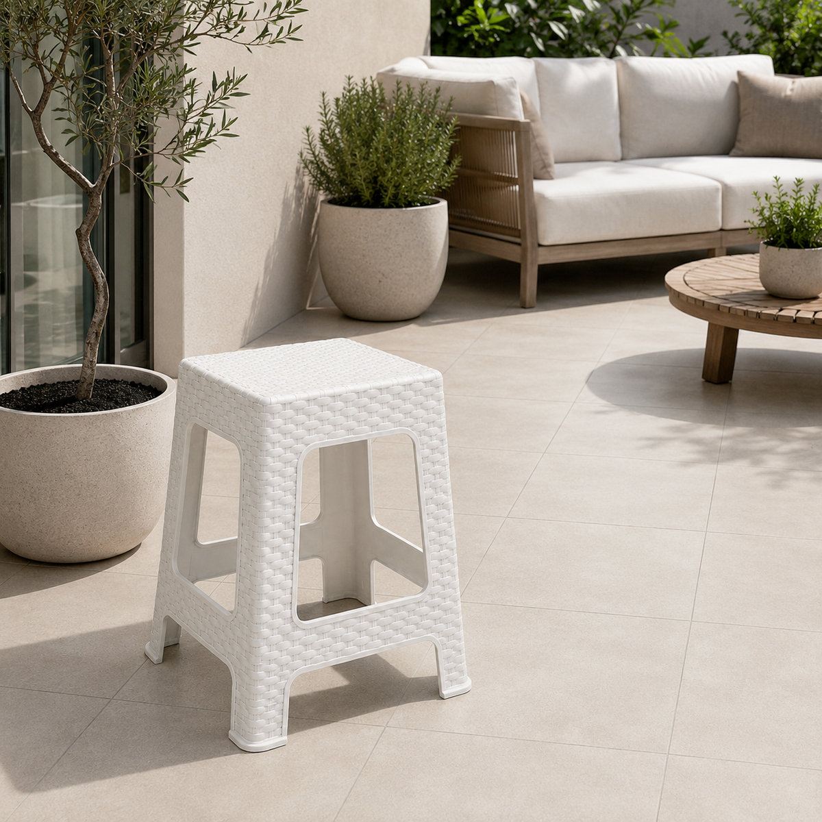 Piso Ratán Blanco