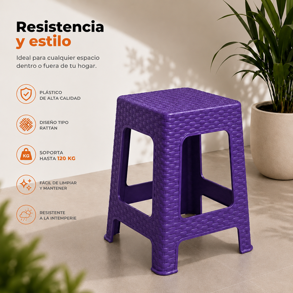 Piso Ratán Morado Metalizado