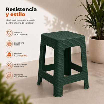 Piso Ratán Verde Oscuro