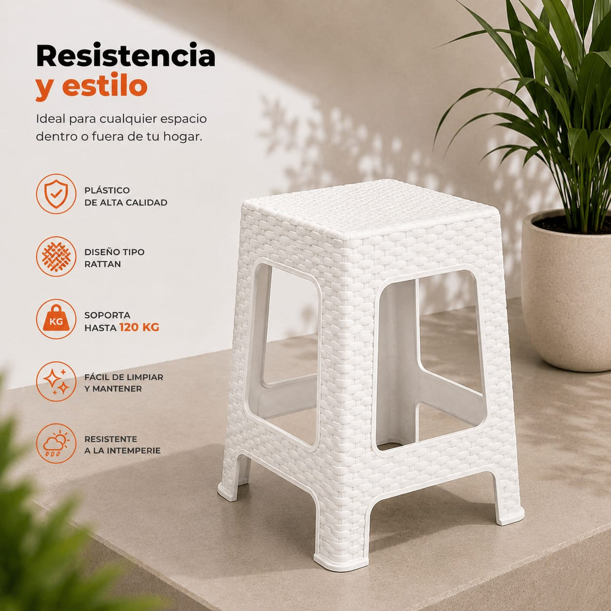 Piso Ratán Blanco