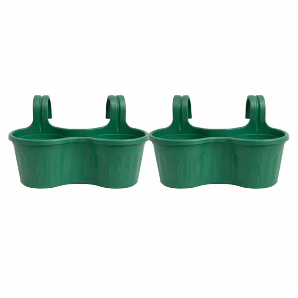 Jardinera Balcón Doble Curva Verde