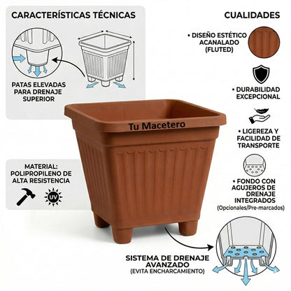 Macetero Plástico Cuadrado 8 cm